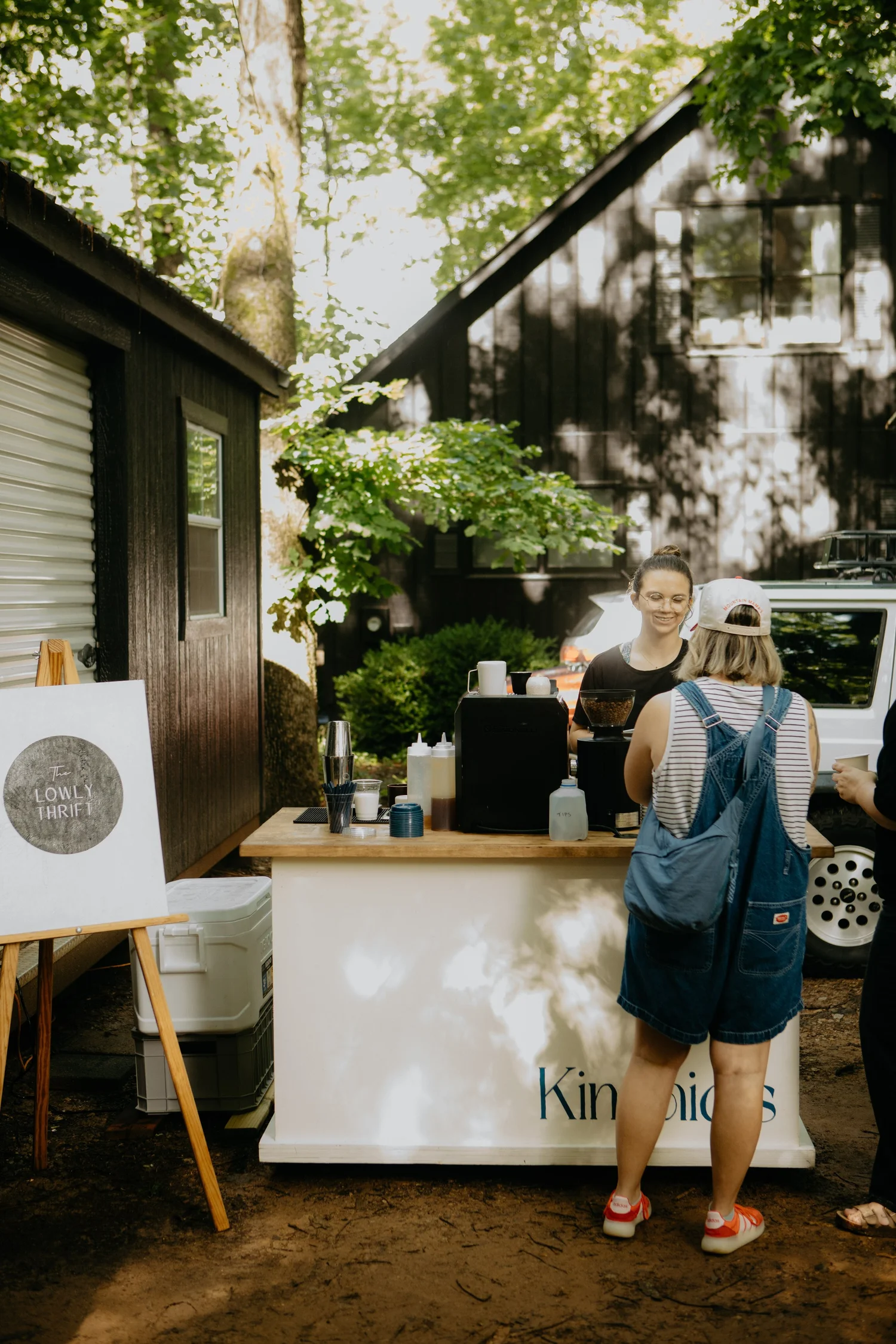Kincaid's espresso cart at an outdoor private gathering